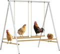 PawHut Chicken Perch for Coop, Chicken Roosting Bars with 2 Adjustable Swings, Coop Accessories for Farm, Backyard, Silver