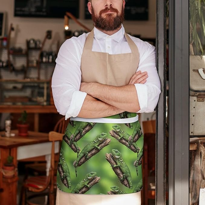 Half Apron with 3 Pockets Chef Cooking Kitchen Restaurant Aprons for Women Men