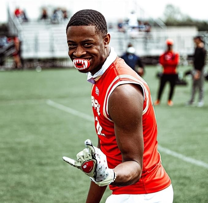 Battle Oxygen Predator Football Mouthguard – Maximum Oxygen Sports Mouth Guard – Mouthpiece Fits With or Without Braces – Impact Shield Protector for Lips and Teeth