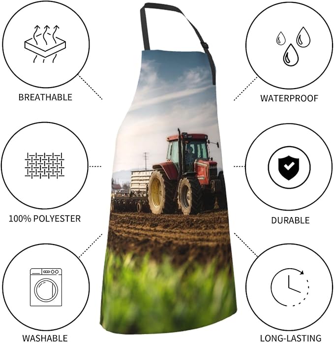 Waterproof Aprons for Women Men Adjustable Bib Tractor farm Apron Chef Cooking Aprons for Kitchen