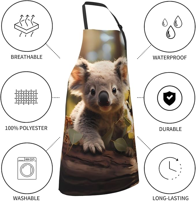 Dogs and Roses Heavy Duty Waterproof Apron with Pockets for AdultsResistant Grilling, Gardening, Painting