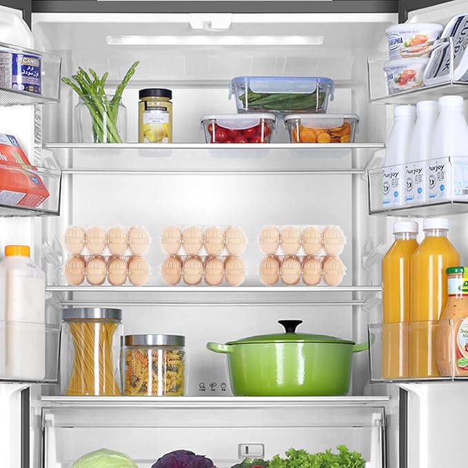 60 Pack Plastic Egg Cartons Cheap Bulk,12 Count Clear Empty Egg Cartons for Fresh Chicken Eggs,3x4 Grids Reusable Egg Trays for Refrigerator Storage, Chicken Farm, Markets Display