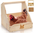 Chicken Nesting Box, 15"x13.5"x15" Wooden Chicken Coop with Pad, Wall-Mounted Nest Box for Laying Eggs, Large Single Compartment Hen Laying Boxes for Duck, Bird, Dove, Poultry, Farm