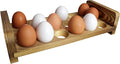 Expandable Stackable Wooden Egg Holder Countertop for 18 Eggs, Rustic Kitchen Decoration, Compact Egg Rack for Counter - Chicken Decor Design - Gui's Chicken Coop (Top Rack)