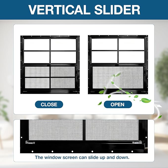 Yuzzy Shed Windows 2 Pack, Chicken Coop Windows 30" x 30" with Tempered Glass and Fiberglass Screen, Flush Mounted Small Window for Shed, Barns, Playhouse, Household, Garage (Black)