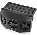 Car Solar Powered Window Exhaust Fan,Car Air Purifier,Car Solar Power Air Vent Radiator Fans for Backseat or Frontseat,Vehicle Ventilation Fan(Black)
