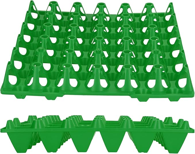 Dioche Egg Crates 5PCS Egg Flats - 30 Cell Plastic Crates Holder Tray for Storage & Transportation - Durable & Reusable Storage Solutions (Green)