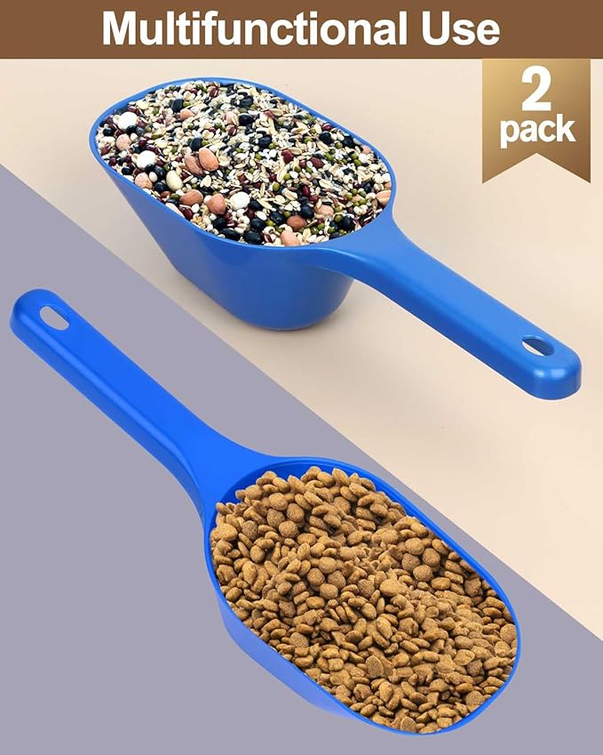 Dog Food Scoop, 1 Cup Pet Food Scoop With Measuring Lines (blue)