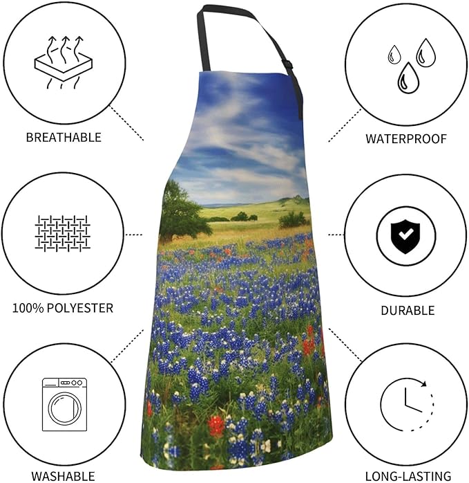 Kitchen Aprons for Men Women Waterproof Apron with 2 Pockets Whale Tail Apron Adjustable Bib Aprons