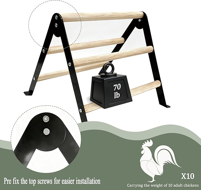 XCL Chicken Perch for Baby Chicks, Chicken Roosting Bars, Chicken Perch for Coop, Suitable for Backyard Poultry, Easy to Install Farm Chickens Roost Toys, A-Shaped Chicken Perch (S)