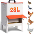 Automatic Chicken Feeders 30lb Metal Poultry Feeder no Waste Large Hanging Chicken Feeders Trough with Leg for Chickens Coop Quail Ducks Outside Galvanized Waterproof Chicken Feeder (30LB)