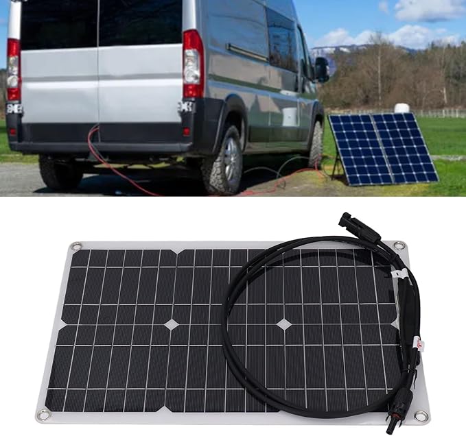 Flexible Solar Panel, 20W Portable Solar Panel with Overload Guard Function, Monocrystalline Silicon Solar Charger for Automatic Door Camping RV Off Grid