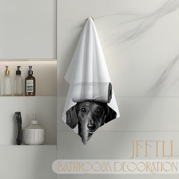 Dachshund Gifts Bathroom Hand Towels, Weiner Dog Gifts for Women Hand Towels for Bathroom, Gifts for Dachshund Lovers, Weiner Dog Decor, 16x24 Inch Set of 2（Upgraded Fabric）