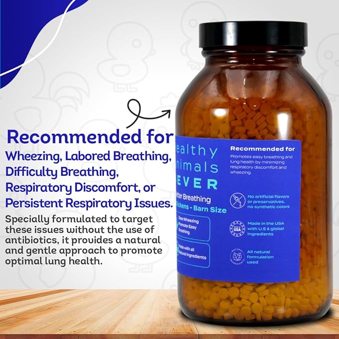 HA4E - Chicken Respiratory Support Supplement - Effective Breathing Aid for Chickens - Highly Effective Homeopathic Formula - Pellets, Barn Size (Extra Large)