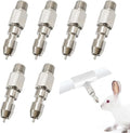 Stainless Steel Rabbit Water Nipples Metal Feeder Automatic Watering System Kit for Guinea Pigs Ferrets and Other Rodent Small Animals (6PCS)
