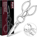 Huusk Kitchen Scissors All Purpose - Christmas Gift for Men and Women - Silver Kitchen Shears for Vegetables and Meat - Detachable Scissors for Thorough Cleaning