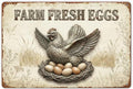 Funny Chicken Metal Sign Outdoor, Aluminum Farmhouse Wall Decor for Coop Door or Yard Area, Fluffy Humor Country Living Style, Rustic 8x12 Inch Gift