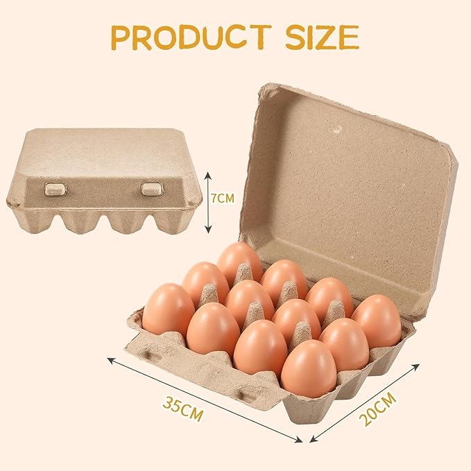 25 Pack Egg Cartons Bulk - Reusable Cardboard Cartons 12 Count,Egg Storage Containers Holder, Sturdy Natural Pulp Material Perfect for Storing Extra Eggs.