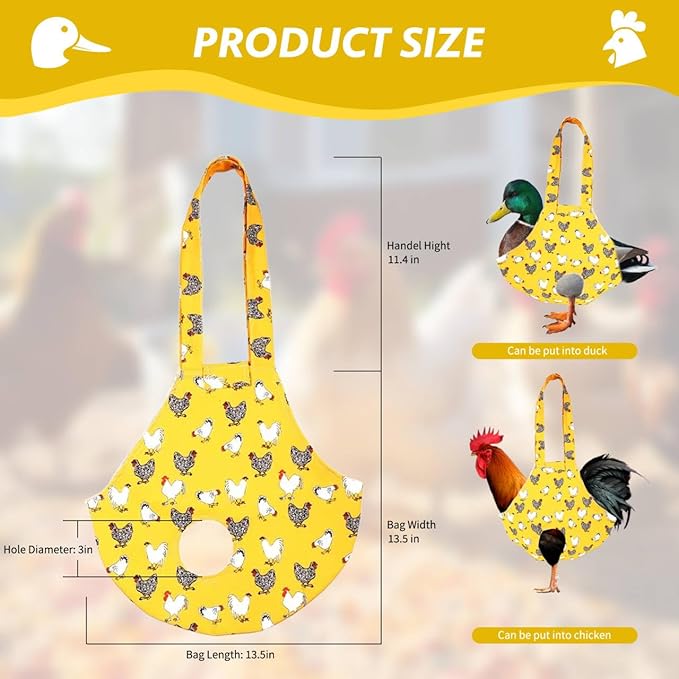Chicken Holder Bag Chicken Medic Bag Chicken Carrier with Handle Chicken Supplies Catching Hand Bag for Hen Rooster Poultry Chicken Transport (Yellow Mix Color(1 Pack))