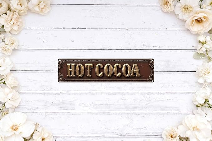 Vintage Tin Hot Cocoa Sign Retro Metal Sign Suitable For Home Street Shop Garage Bar Farm Garden - Multi-Purpose For Indoor/Outdoor Use Plaque 4x16 Inch