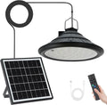 Solar Chicken Coop Light with Remote, Outdoor IP66 Waterproof Pendant, 4500mAh Rechargeable Solar Barn Light, 3 Modes, 4 Brightness Levels, 24H Timer, 16.4ft Cable for Patio Garden, 1-Pack