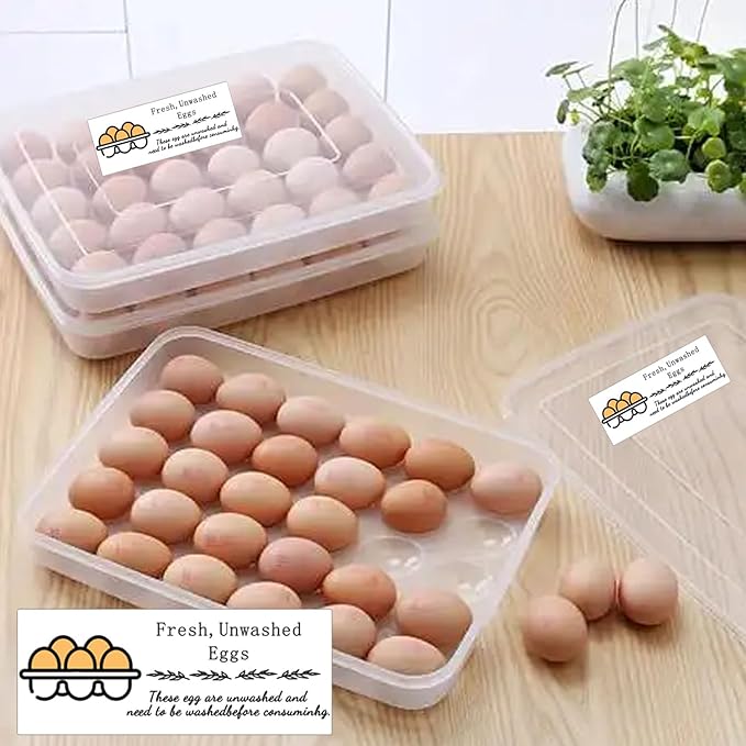500 Pcs Farm Fresh Eggs Labels Unwashed Fresh Eggs Packaging Stickers Poultry Farmers Quail Egg Producers Stickers for Farmers Market Homestead Fresh Chicken & Quail Egg