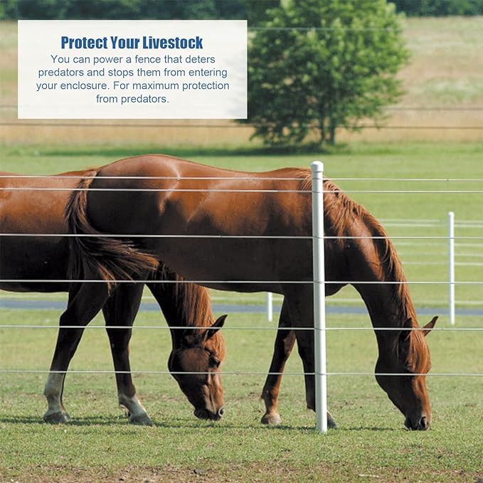 Electric Fence Charger PE2 – 0.10 Joule, 2-Mile/ 8 Acres Plug in Electric Fence Charger, for Dogs, Livestock, Squirrels, Chicken Coops,