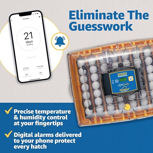 Brinsea Ovation 56 EX Connect App Controlled Egg Incubator with Automatic Egg Turning and Humidity Control for Hatching 56 Chicken, Duck, Other Eggs, Precision App-Driven Digital Controls and Alarms