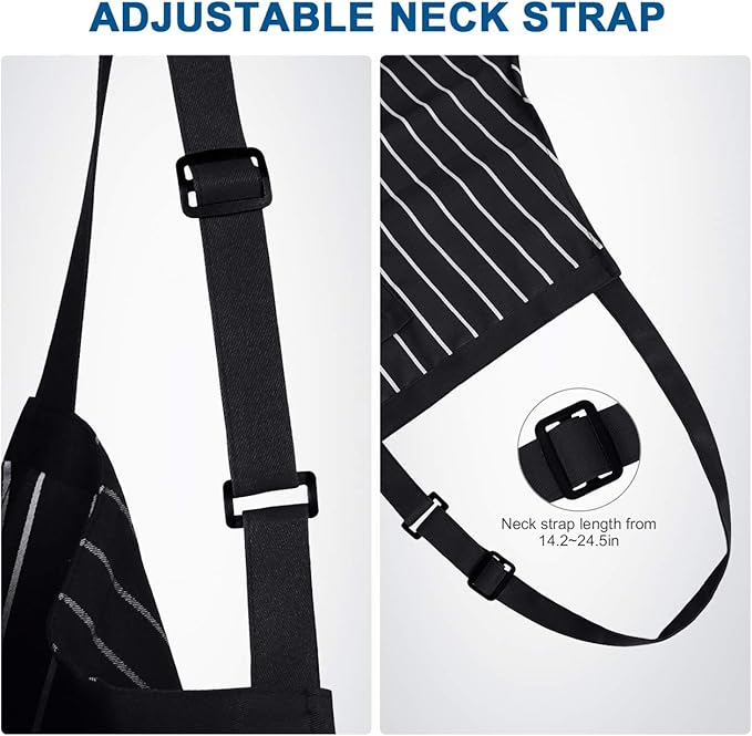 Syntus Adjustable Bib Apron with 2 Pockets Cooking Kitchen Aprons for Women Men Chef