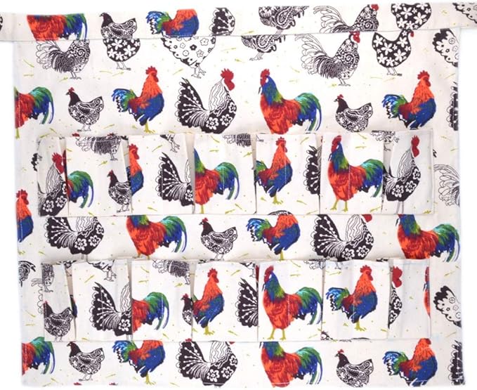 Egg Gathering Apron, 12 Pockets Chiken Eggs Holding Aprons Duck Goose Quail Dove Egg Holder Easter Egg Collecting Bib
