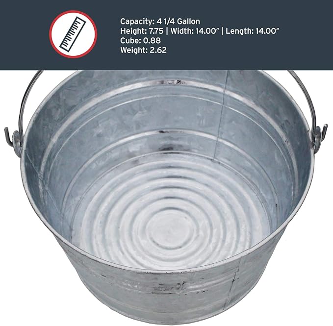 Behrens Hot-Dipped Galvanized Steel Utility Pail 4-1/4 Gallon