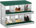 Chicken Nesting Box, 6/8/10 Compartment Metal Nesting Box,Wall Mount Chicken Nesting Boxes for Laying Eggs,Easy Egg Collection,6 Room Nest Boxes for Chickens