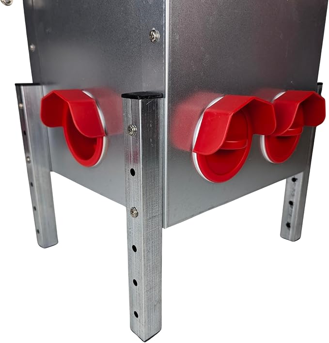 Hen's Choice - 25LB Automatic Chicken Feeder, 6 Port, Large Capacity, Weatherproof Lid