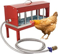 Automatic Chicken Waterer，Stainless Steel Large Chicken Drinker with Float Valve,Multi-Side Drinking Holes and Detachable Legs,Easy Clean Poultry Water Dispenser for Chicken Coop Duck Pigeon,Goose