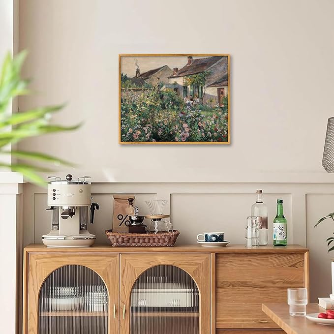 Colorful Farmhouse Painting Rustic Wildflower Prints Farmhouse Botanical Pictures Countryside Canvas Wall Art Farmhouse Wildflower Painting Nature Scenery Pictures Rustic Antique Wall Art 8x10in Framed