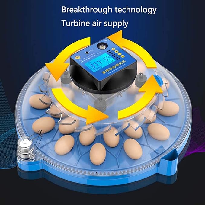 Egg Incubators, Round Poultry Hatcher, Automatic Temperature Control Digital Display Incubator, for Hatching Chick Duck Goose Pigeon Quail Bird Eggs (9 Pieces)