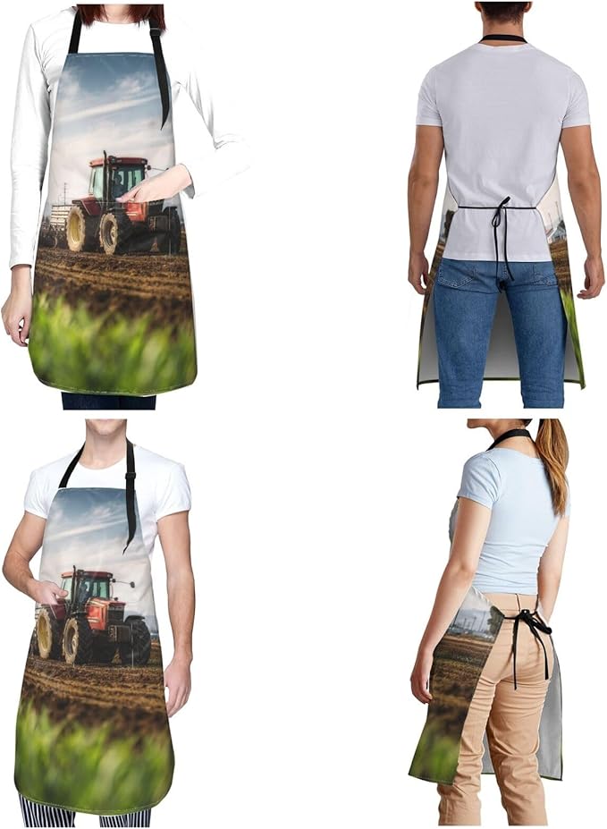 Waterproof Aprons for Women Men Adjustable Bib Tractor farm Apron Chef Cooking Aprons for Kitchen