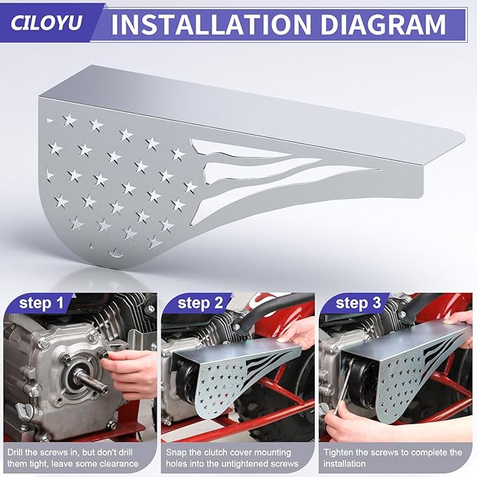 Metal Mini Bike Clutch Cover Chain Guard Replacement for Predator 212 224cc 196cc GX160 Engine Coleman CT200U CT200U-EX BT200X Baja MB200 Doodlebug DB30 CT100U CC100X Motovox Mbx10 Mbx11 Parts