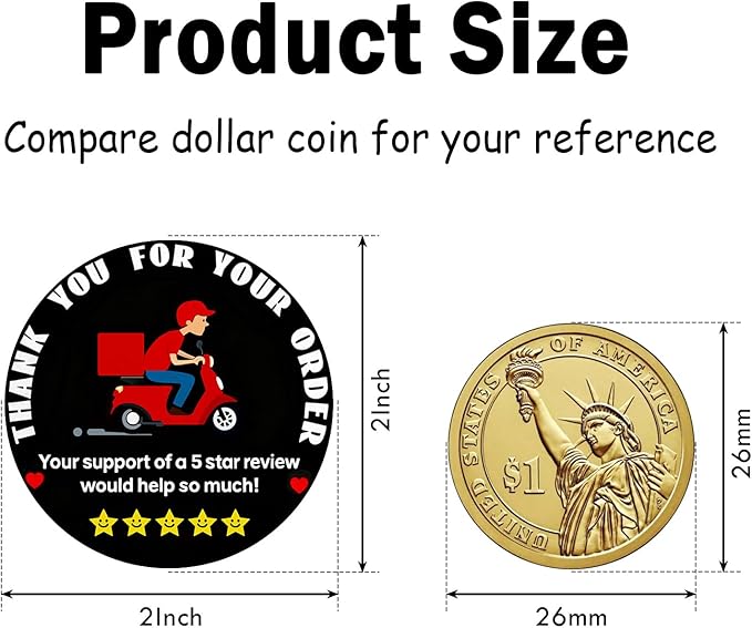 Louise Maelys 2 Inch Thank You for Your Order Stickers-500 pcs Thank You Sticker Labels for Packaging Small Business