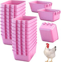 Maxdot 20 Pcs Chicken Water Feeder Cups 16 oz Pigeon Bird Feeder Cups Hanging Cage Chicken Water Cup for Pet Parrot Rooster Parakeet Bunny Gamefowl Poultry Wire Hutch(Pink)