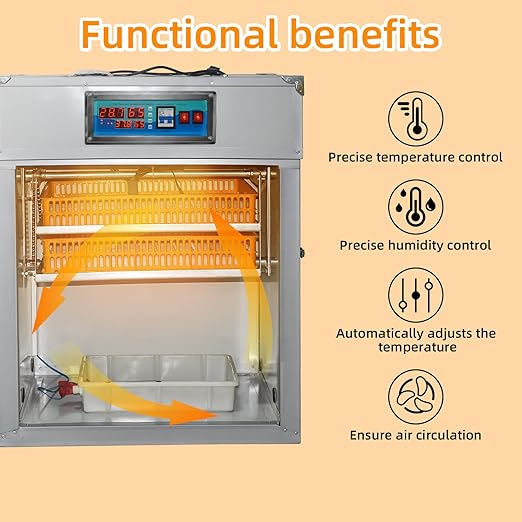 176 Egg Digital Cabinet Incubator，Poultry Hatching Breeding Cabinet Incubator for Auto Egg Turning, Temp/Humidity Control, Thermostatic for Chicken/Duck/Goose/Quail Bird.