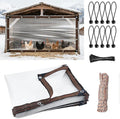 6.6x10ft Chicken Coop Cover for Winter Waterproof Chicken Coop Insulation Windproof Winterizing Chicken Run Tarp for Outdoor Outdoor Poultry & Patio Porch Protection