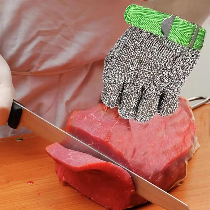 Metal Mesh Gloves - Stainless Steel Mesh Chain Cutting Gloves for Meat and Food Processing
