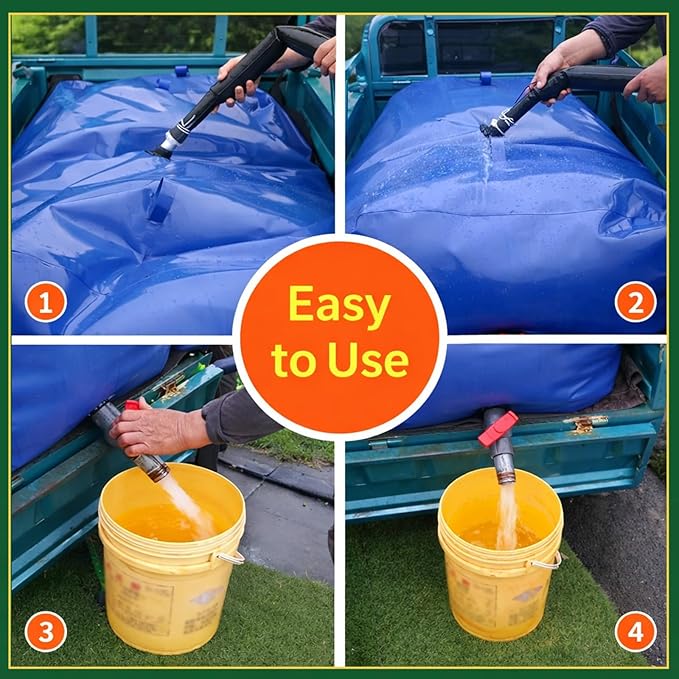 Large Capacity Water Bladder Tank 2500/2000/1500/1300/1000 Gallon, Portable Water Storage Bag with Faucet, Heavy Duty Drought-Resistant Container for Farm Irrigation & Em 1.25x0.8x0.5m/500L/132gallon