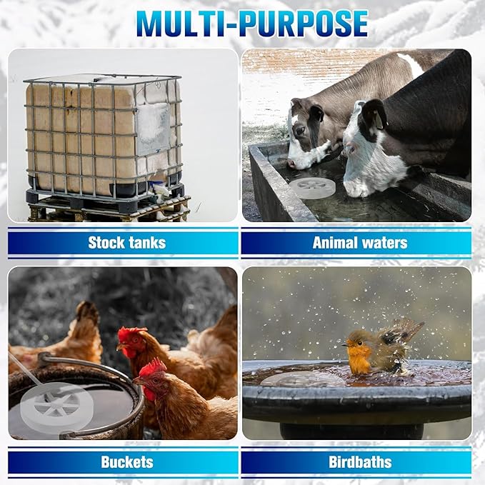 70W Heated Bird Bath for Outdoors in Winter - Cast Aluminum Submersible Thermostatic Control Heated Chicken Waterer with Auto Shut Off,Energy Efficient for Patio Yard,Garden,Chicken coop,Pond