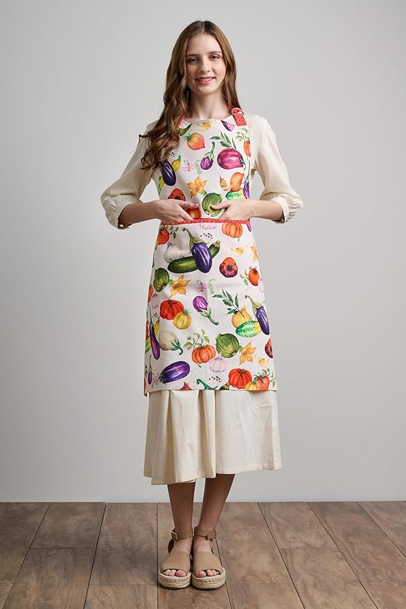 Maison d' Hermine 100% Cotton Apron for women with Pocket Kitchen Chef Apron for Men Cooking Easter Decorations