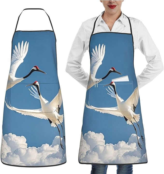 Waterproof Apron Adjustable Bib for Women Men Tractor farm Cooking Aprons Chef Bibs with 2 Pocket