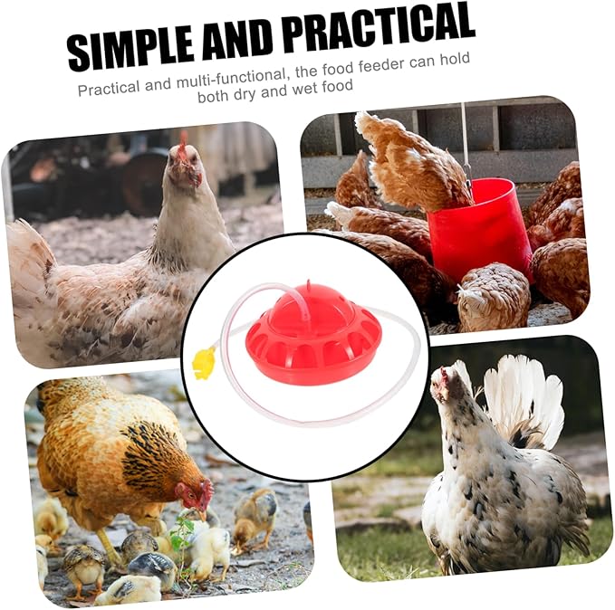 BESPORTBLE 1Set Reusable Chick Feeder Poultry Food Dispenser Easy to Clean Chicken Food Bucket Convenient Hanging Feeder for Brooder Box Chicks Space Saving Design