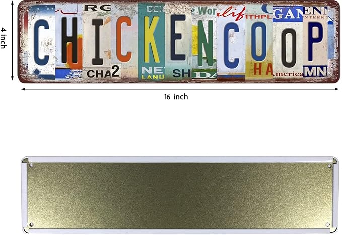 Chicken Coop Signs Chicken Sign Chicken Coop Accessories Vintage Funny Chicken Coop Metal Tin Signs Street Signs Home Wall Decor Farmhouse Kitchen Wall Decor 16 X 4 Inches