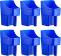 Baderke 6 Pcs Plastic Feed Scoop Enclosed Feed Scoop with Measure Marks Heavy Duty Durable Stackable for Horse Goat Ranchers Livestock Homesteaders Feeding Supplies(Blue)